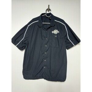 Harley Davidson Button Down Short Sleeve Shirt Size Large
